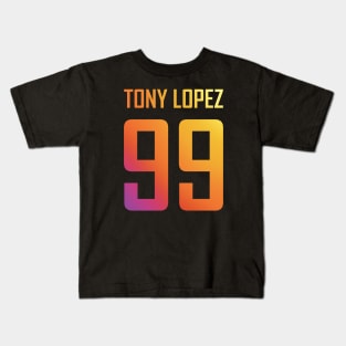 Tony Lopez Logo name and birth year number (rainbow) - Tiktok Lopez brothers Kids T-Shirt